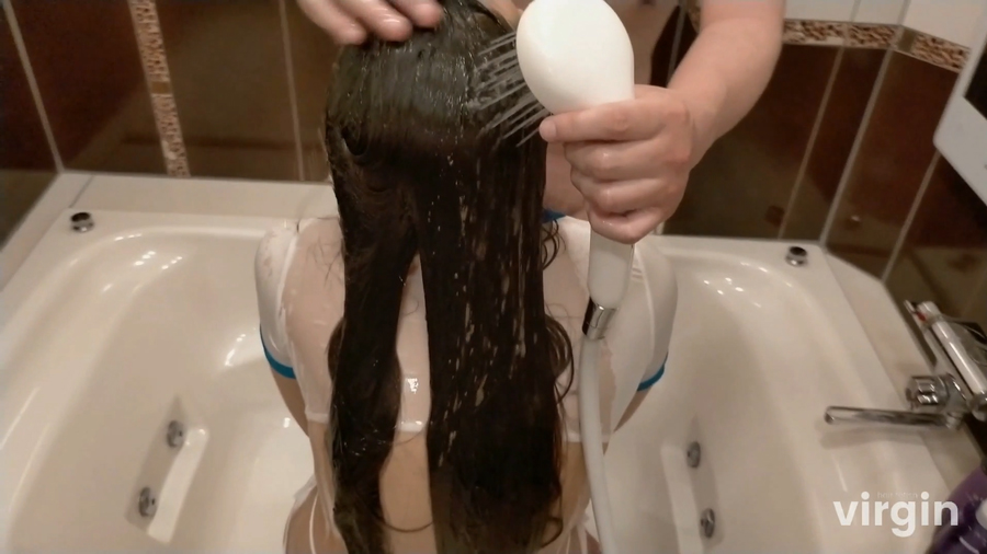 バーチャル髪フェチ風俗体験　スーパーロングヘアゆな　シャンプープレイコース　サンプル画像12