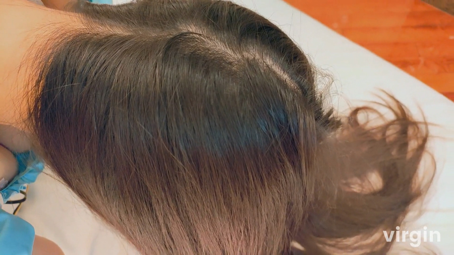 美髪ロングアニオタまいひめ　初めての髪コキ髪射　サンプル画像12