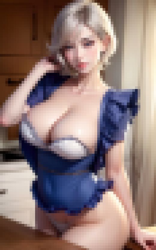 裸エプロン姿のOLが織りなす巨乳美女の癒しとセクシーな誘惑　サンプル画像1
